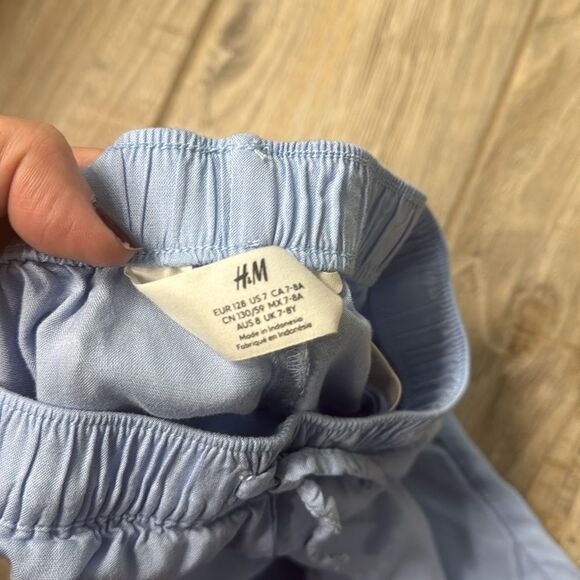 H&M Light Blue Girls Joggers with Pockets‎ Size US 7 - Picture 7 of 10